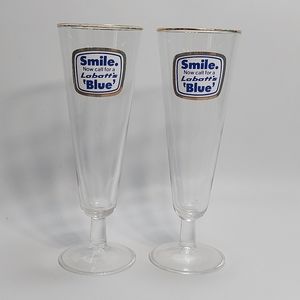 Canadian Labatt Blue Biere Pilsener Beer Pilsner Glass, Set of 2
